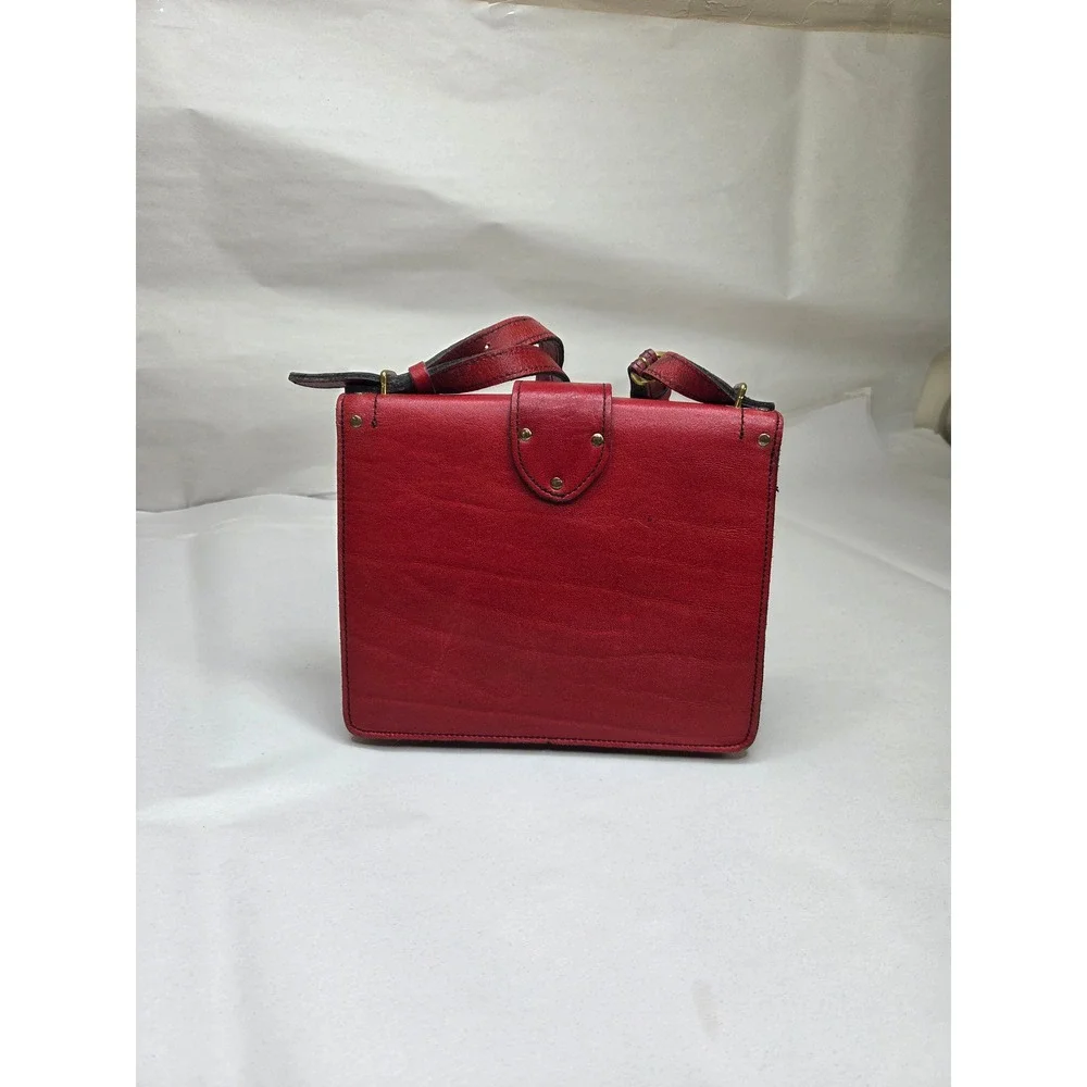 Vintage Marcolino by John Romain Red Leather Studded Shoulder Bag